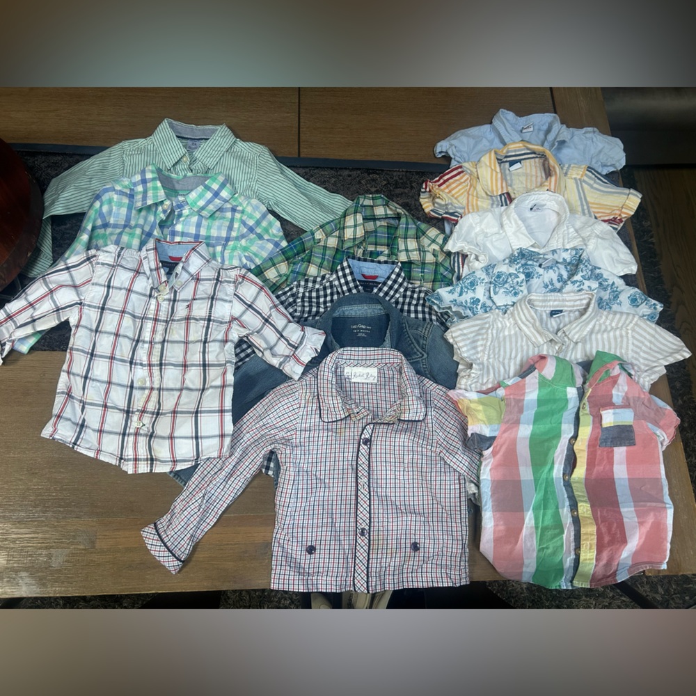 24M Toddler Boy Button-Up Shirts - Bonus bow tie set - Picture 3 of 6